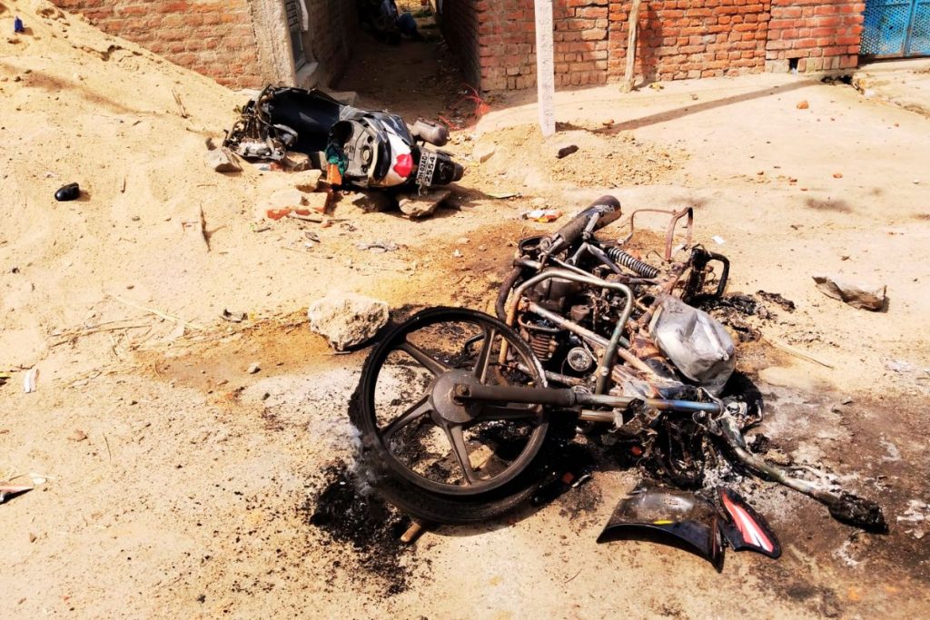 Hazaribagh Violence News Bikes Ablazed