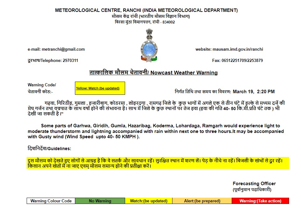 Weather Forecast: दिल्ली में चलेगी तेज हवा, झारखंड में होगी बारिश, जानें बिहार-यूपी सहित अन्य राज्यों का मौसम