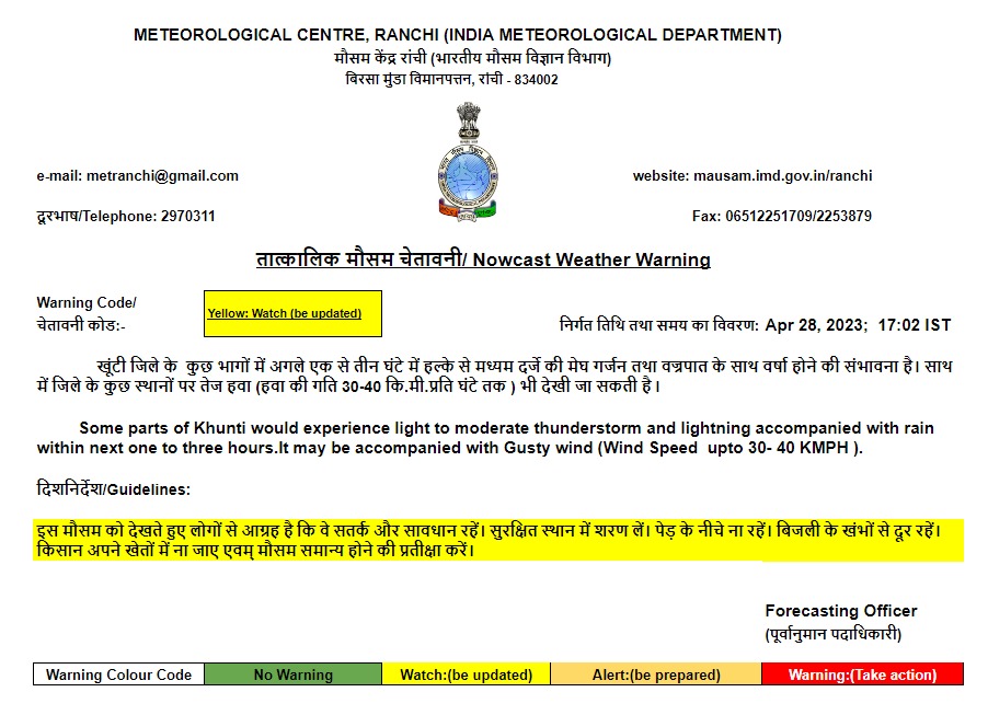 Weather Forecast : बदलेगा मौसम, झारखंड में गिरेंगे ओले, जानें यूपी-बिहार सहित अन्य राज्यों का हाल