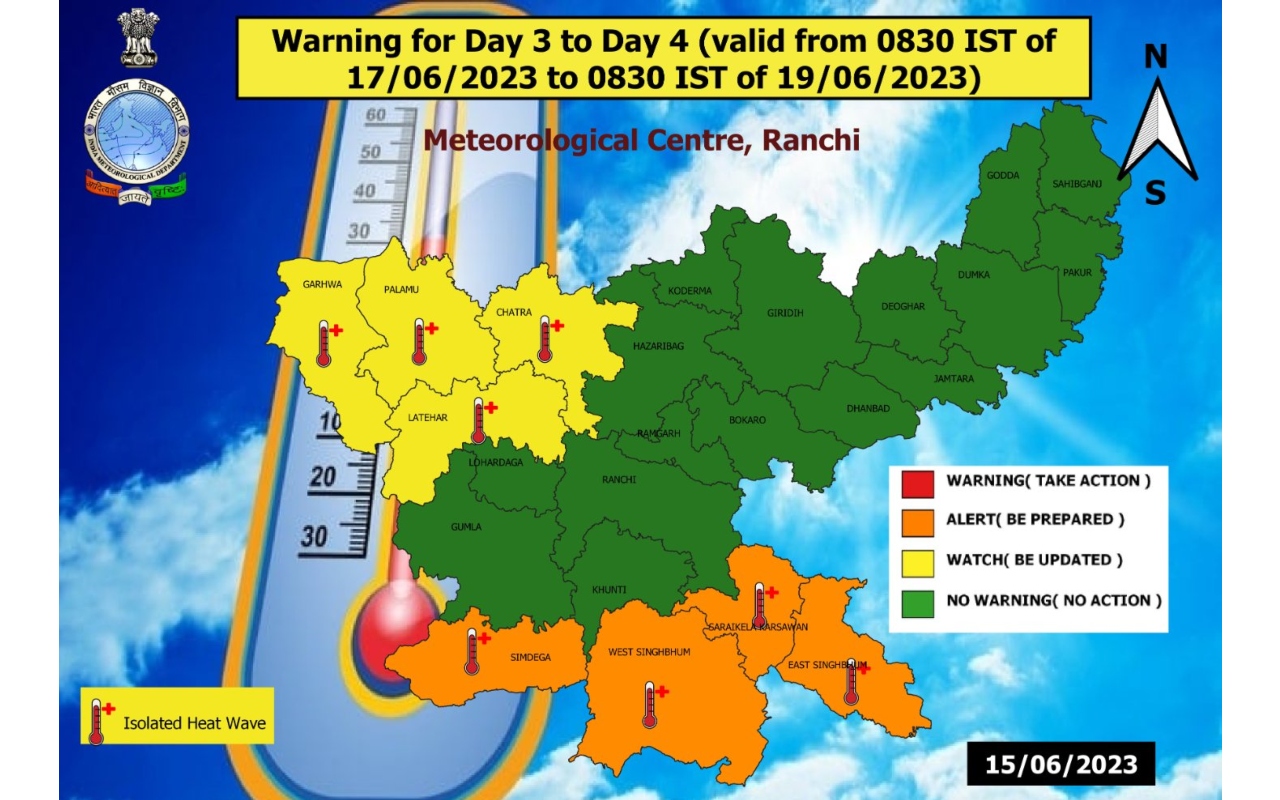 Jharkhand Weather Forecast LIVE: झारखंड में 19 जून तक हीट वेव का खतरा, इन जिलों के लिए जारी हुआ ऑरेंज अलर्ट