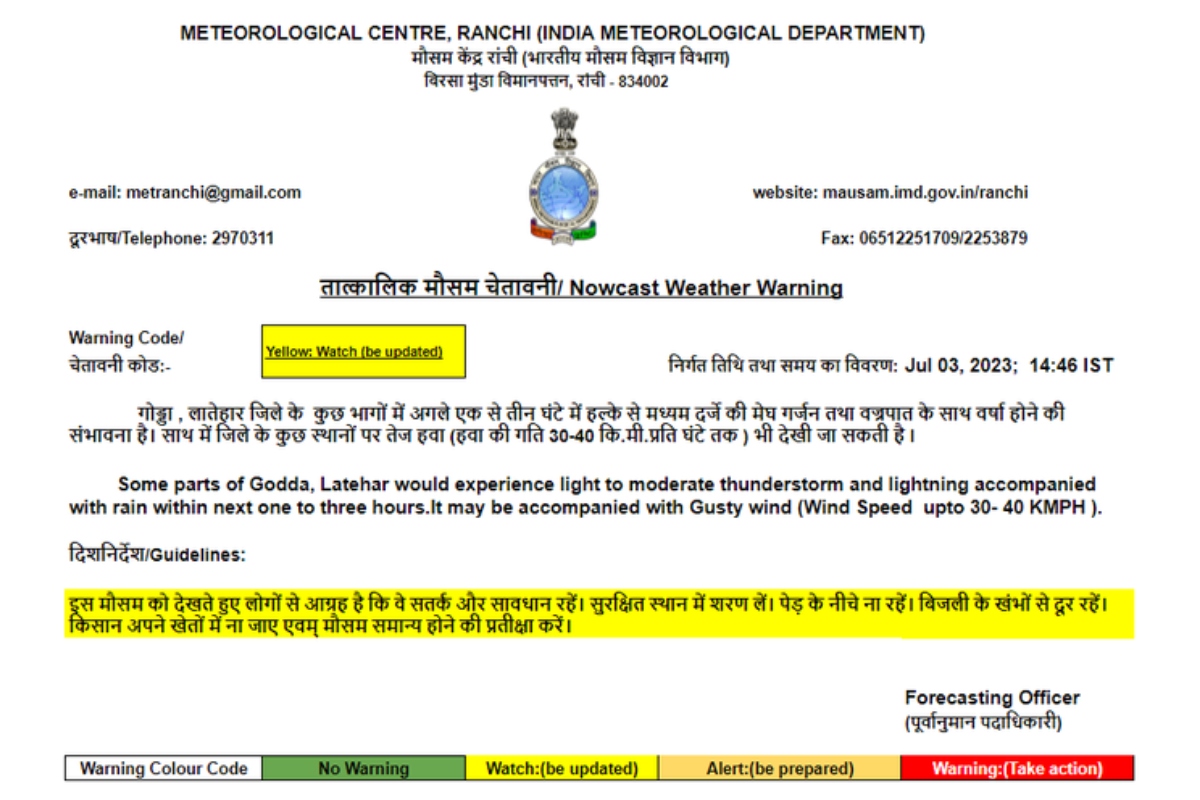 Jharkhand Weather Forecast: लातेहार, गोड्डा, हजारीबाग समेत झारखंड के इन जिलों में हुई बारिश